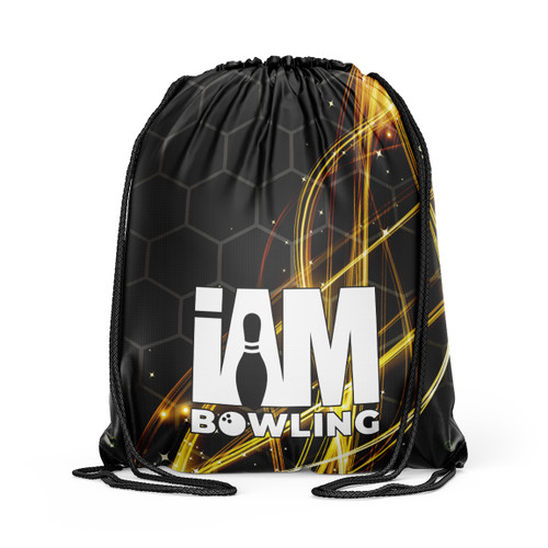Golden HexaGlow Drawstring Backpack
