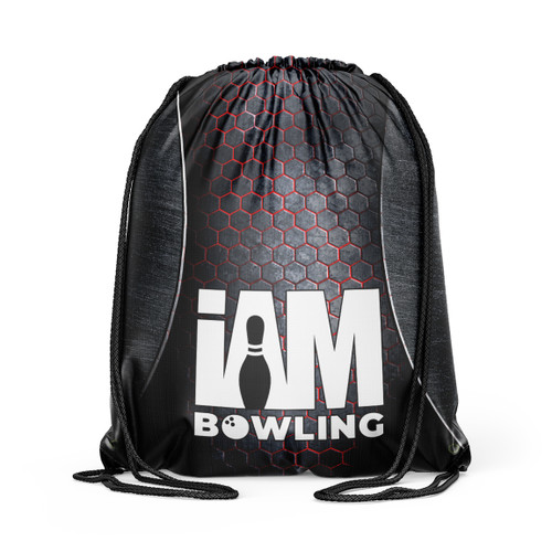 Steel Red Hex Drawstring Backpack
