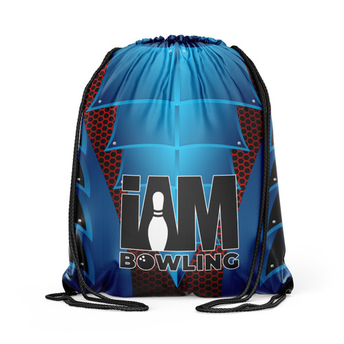 Blue Plated Hero Drawstring Backpack