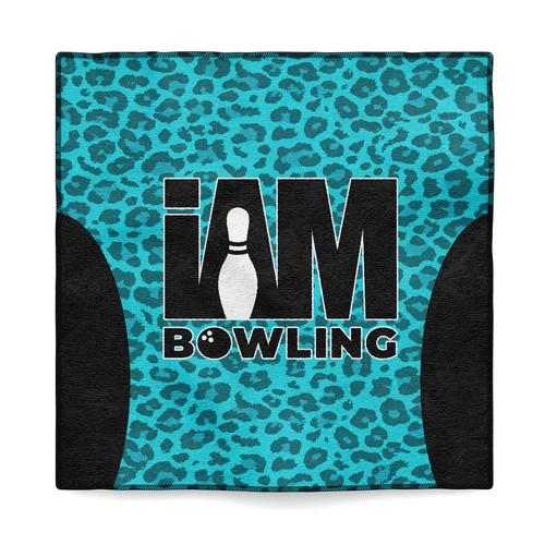 Teal Cheetah Print Microfiber Towel
