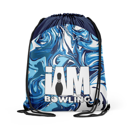 Blue Ice Swirls Drawstring Backpack
