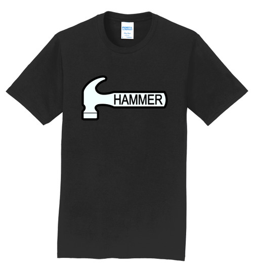White Hammer Black Logo Outline Tee