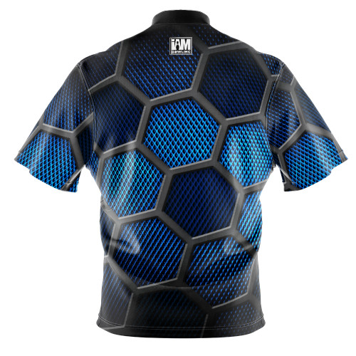 Build Your Own Blue Hex Matrix Bowling Jersey