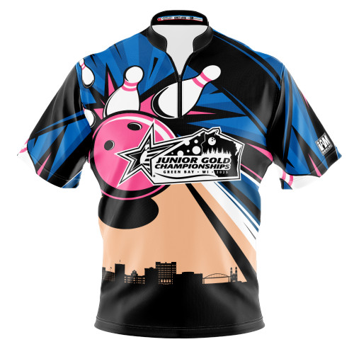 Official Junior Gold 2025 Blue Strike Over the Bay Bowling Jersey