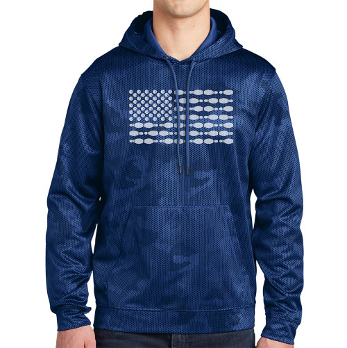 Patriotic Pins & Balls - White Logo - Camo Hoodies