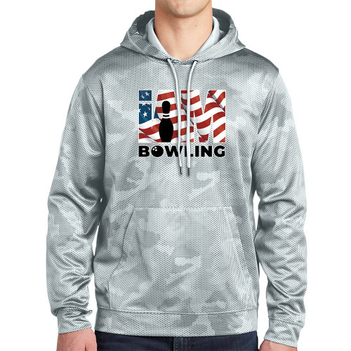 I AM Bowling - American Flag Logo - Camo Hoodies