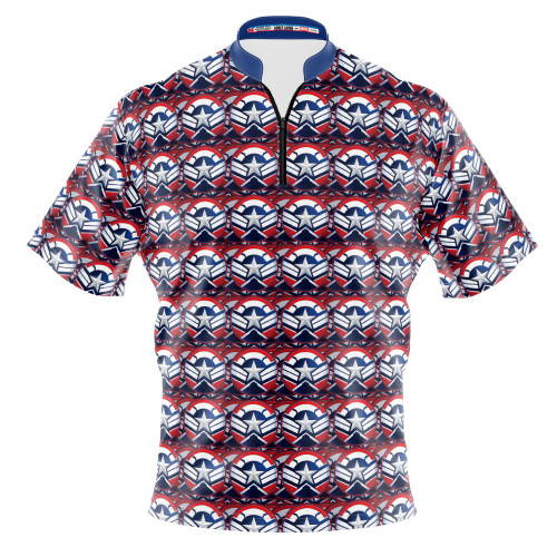 Express Marvel Captain America Sam Wilson Shield Repeating Bowling Jersey