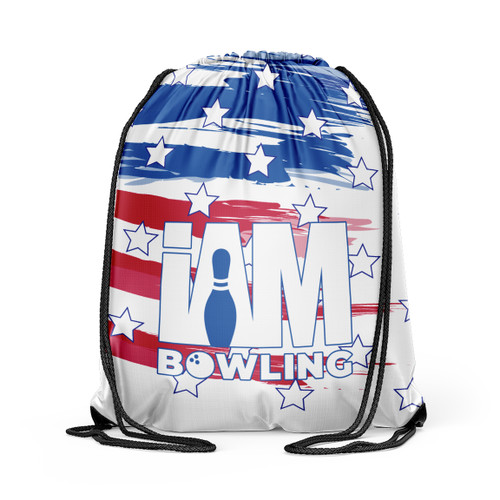 Paint Brushed Old Glory Drawstring Backpack
