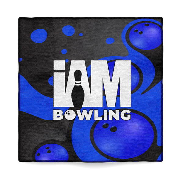 Blue Retro Bowling Balls Microfiber Towel