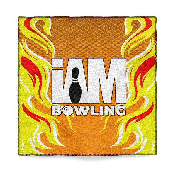 Orange & Yellow Retro Flames Microfiber Towel