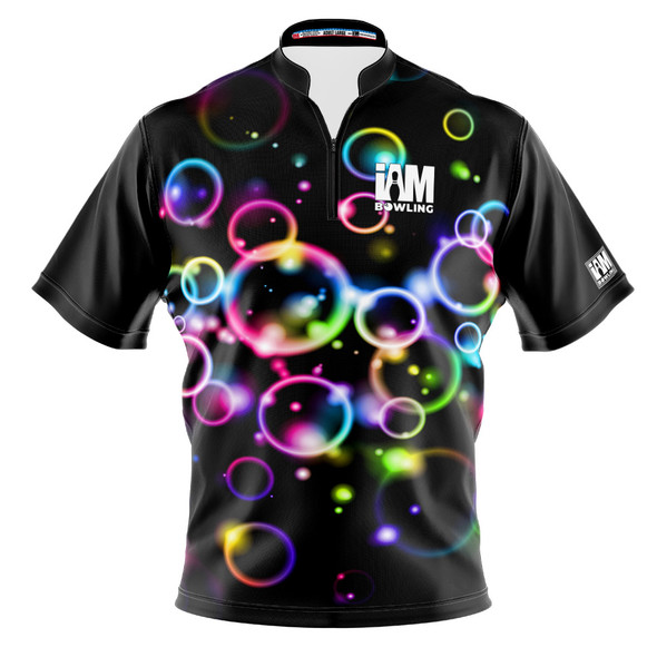 READY-2-SHIP I AM Bowling™ Left Chest Rainbow Bubbles Bowling Jersey