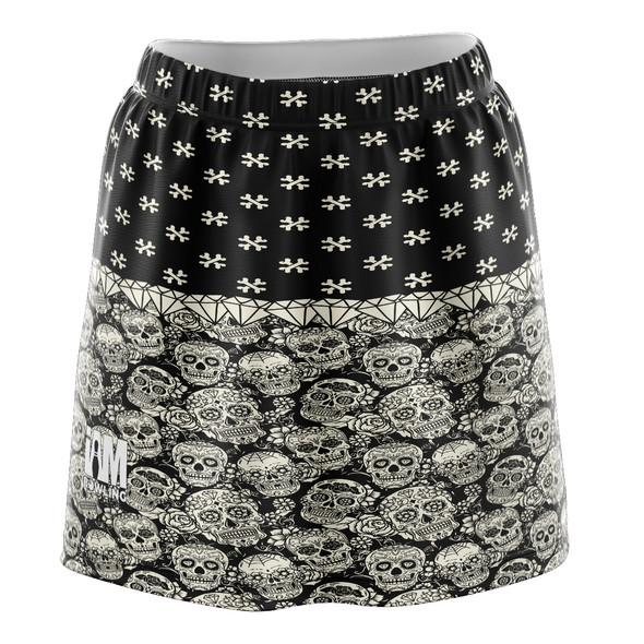 Black Dia De Los Muertos Skirt