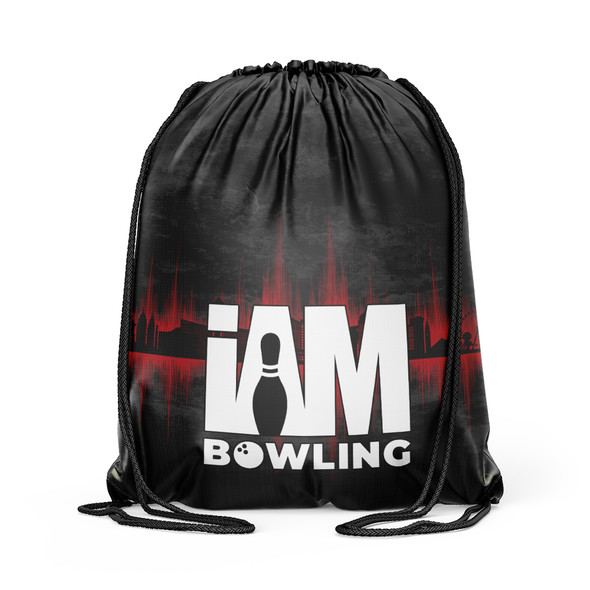 Red Las Vegas Skyline Drawstring Backpack