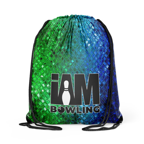 Sapphire and Emerald Mosaic Drawstring Backpack