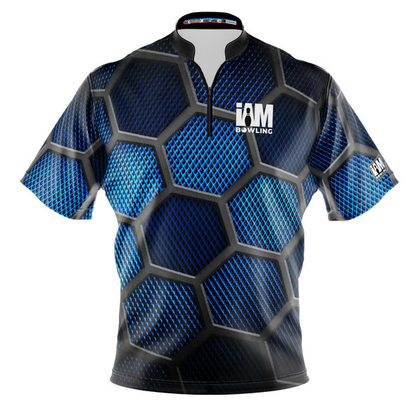 Signature Blue Hex Matrix Bowling Jersey