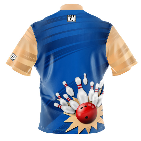 Signature Blue Strike Mirage Bowling Jersey