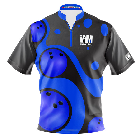 Signature Blue Retro Bowling Balls Bowling Jersey