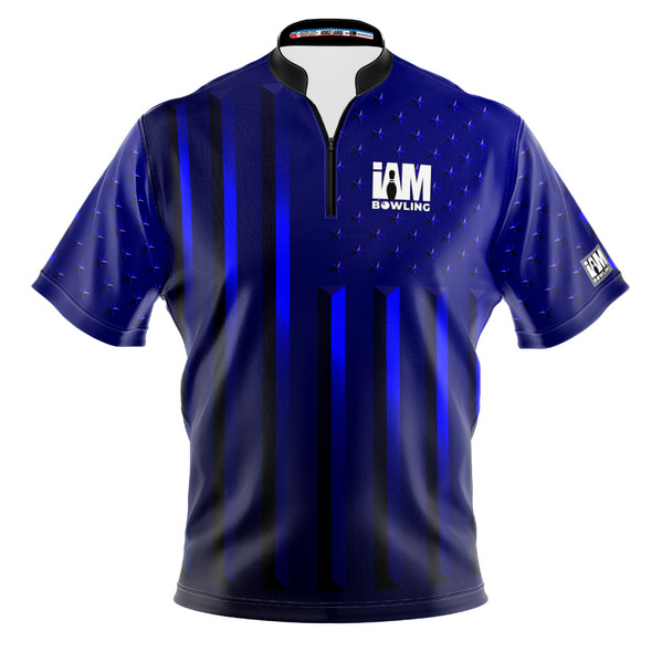 Signature Blue American Flag Bowling Jersey