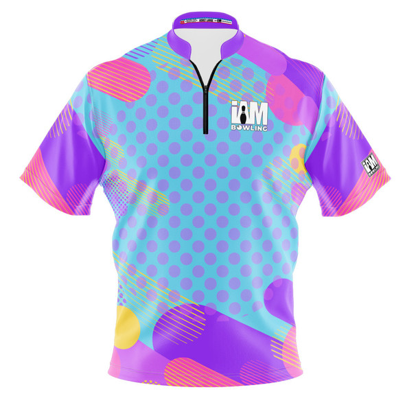 Express Blue Polka Dot Fusion Bowling Jersey