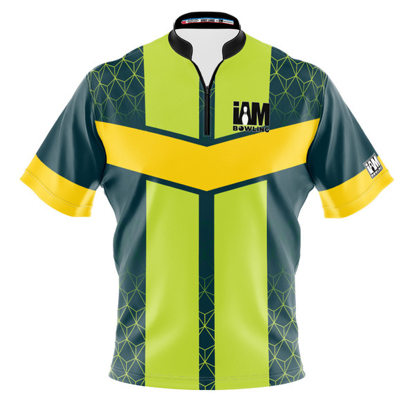Express Green Striped Hex Bowling Jersey