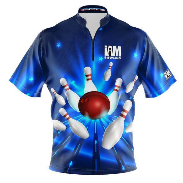 Express Blue Strike Bowling Jersey