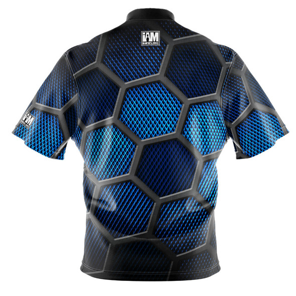 Express Blue Hex Matrix Bowling Jersey