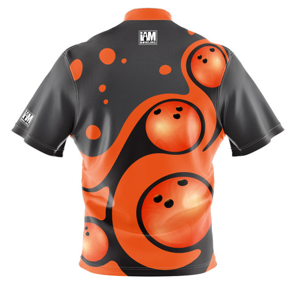 Express Orange Retro Bowling Balls Bowling Jersey