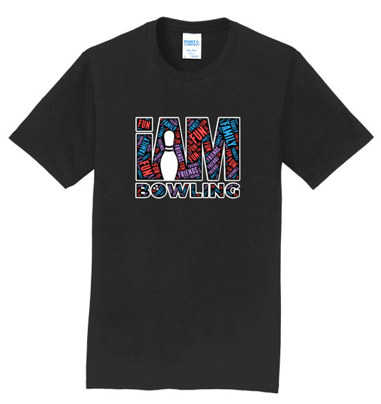 I AM Bowling™ Dark Word Cloud Logo Tee