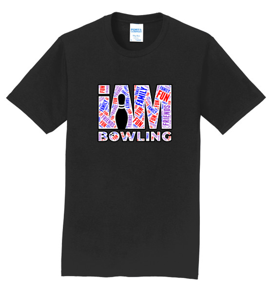 I AM Bowling™ Light Word Cloud Logo Tee