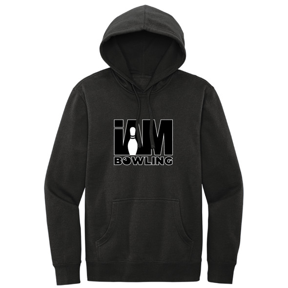I AM Bowling - Black Logo White Outline - Hoodies