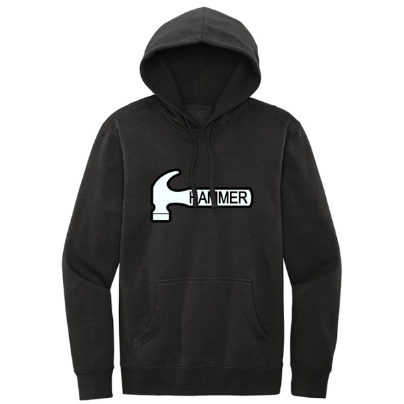 Hammer - White Logo Black Outline - Hoodies