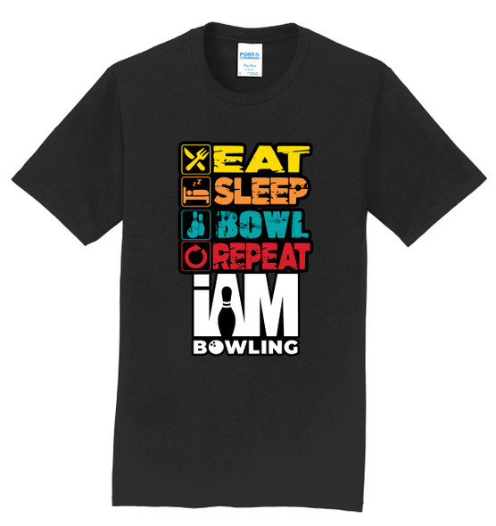 I AM Bowling™ Eat Sleep Bowl Repeat Tee