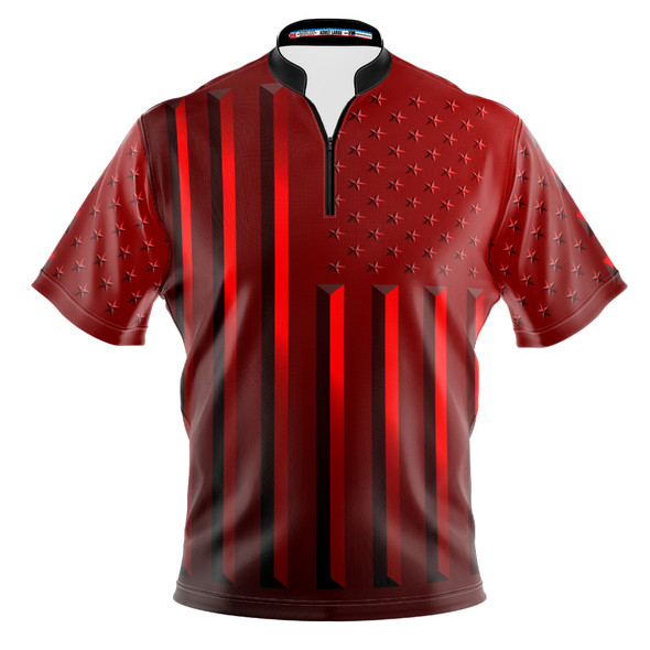 Build Your Own Red American Flag Bowling Jersey
