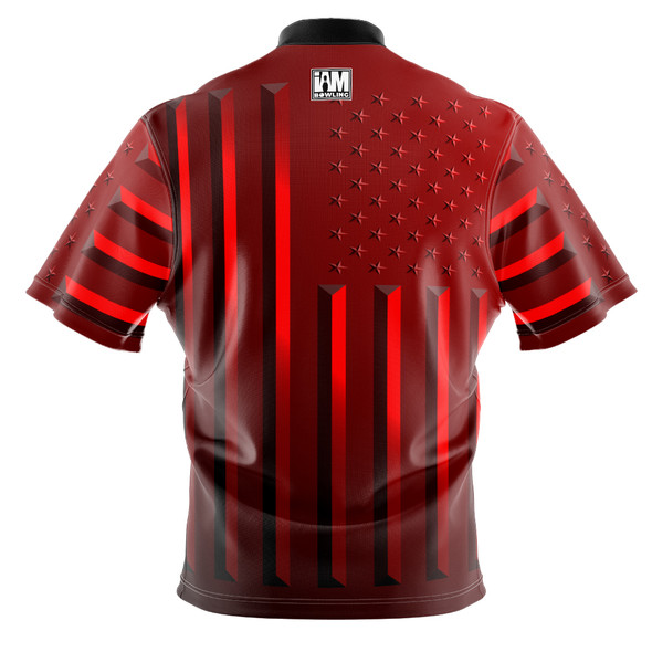 Build Your Own Red American Flag Bowling Jersey