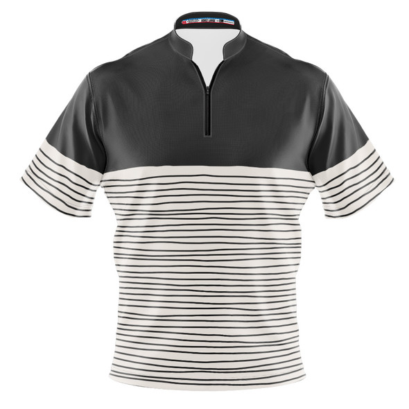 Build Your Own Gray Wavy Contrast Bowling Jersey