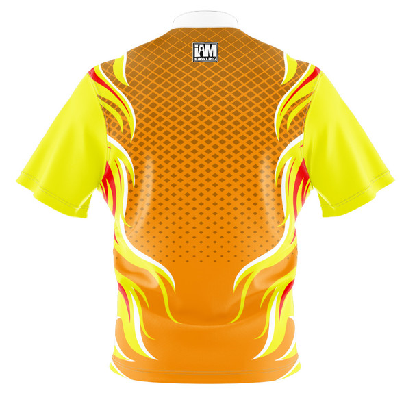 Build Your Own Orange & Yellow Retro Flames Bowling Jersey