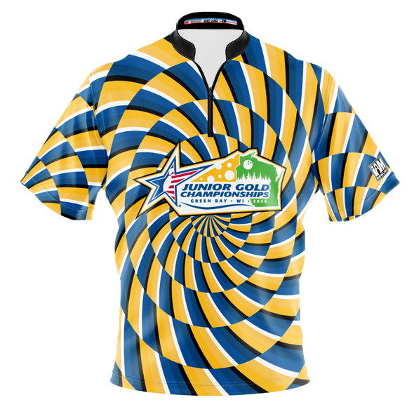 Official Junior Gold 2025 Blue & Gold Optical Abyss Bowling Jersey