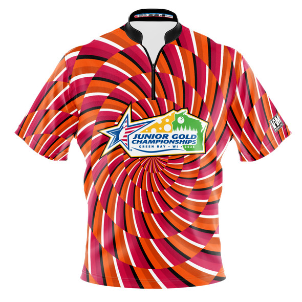 Official Junior Gold 2025 Red & Orange Optical Abyss Bowling Jersey