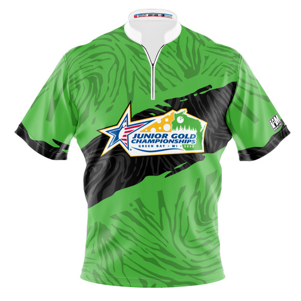 Official Junior Gold 2025 Black & Green Bowler's Imprint Bowling Jersey