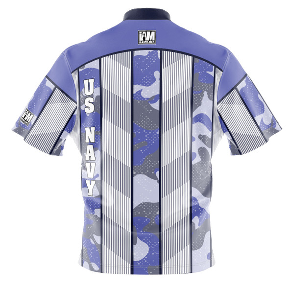 READY-2-SHIP Striped Navy Camo Bowling Jersey