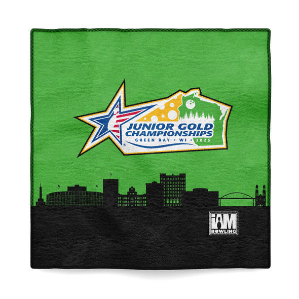 Official Junior Gold 2025 Green Microfiber Towel