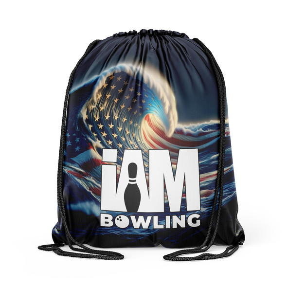 Patriotic Wave Drawstring Backpack