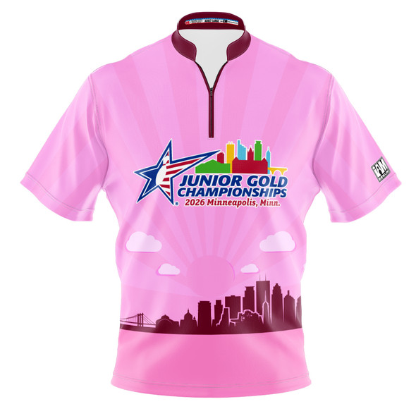 2026 Jr Gold Championship Pink Sunrise Bowling Jersey
