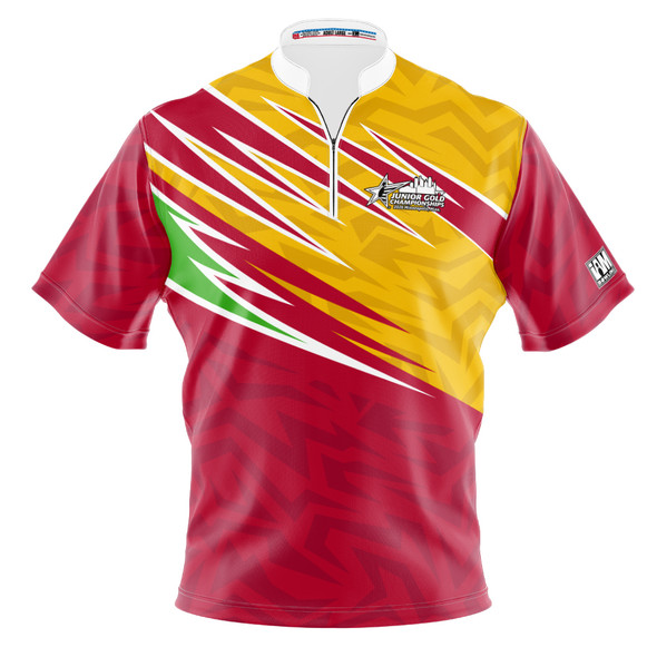 2026 Junior Gold Championships Tribal Red Yellow Bowling Jersey