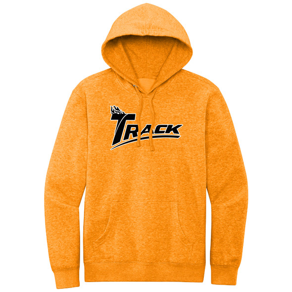 Track Black with White Outline Logo Hoodie