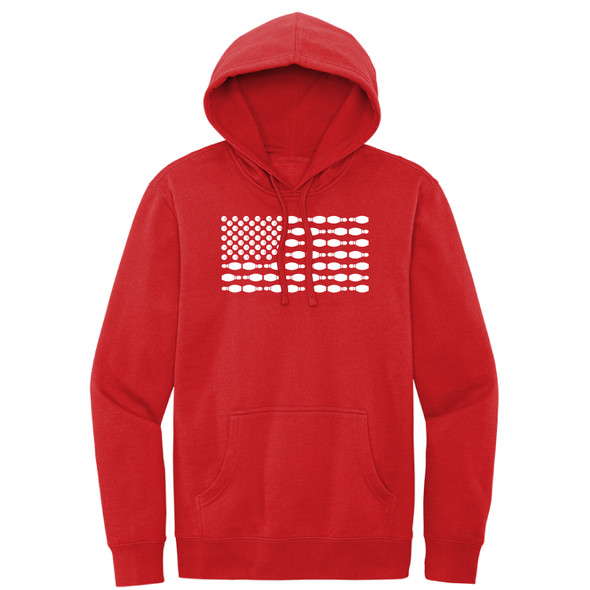 I AM Bowling™ White Pins & Balls Flag Hoodie