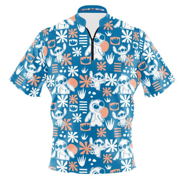 Express Disney Stitch Flower Pattern Bowling Jersey