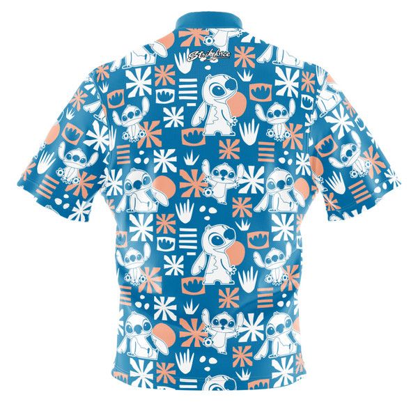 Signature Disney Stitch Flower Pattern Bowling Jersey