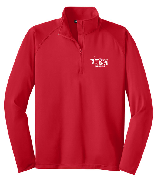 Team USA Trials White Logo Men's 1/2-Zip Pullover Jacket