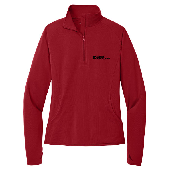 PWBA Bowl Fearless Black Logo 1/2 Zip Pullover Ladies Jacket